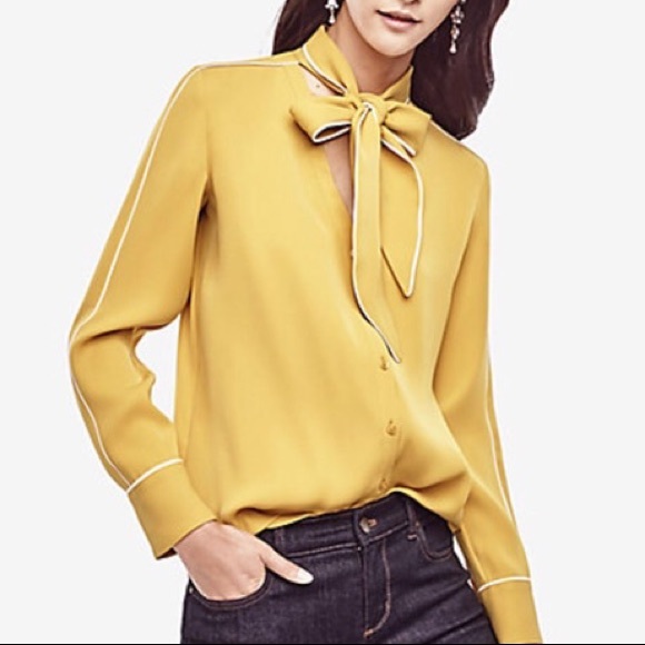 ann taylor yellow blouse